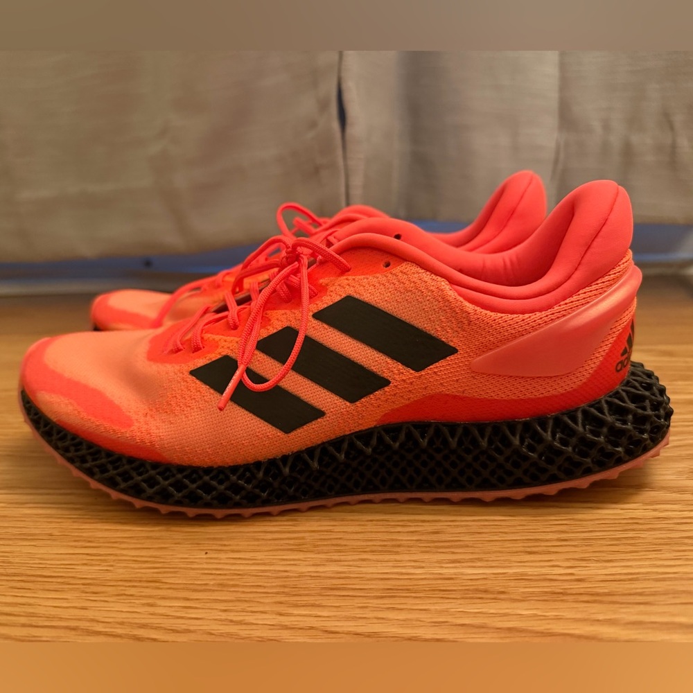 Adidas Orange and Black 4D Running Shoes